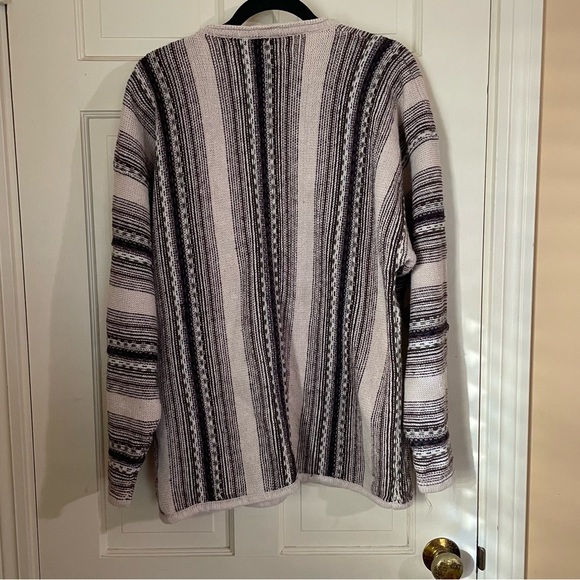 Vintage 90s Concrete Mix Sweater Tan Mens XL/XXL Geometric Knit Hip Hop Biggie - Picture 7 of 9